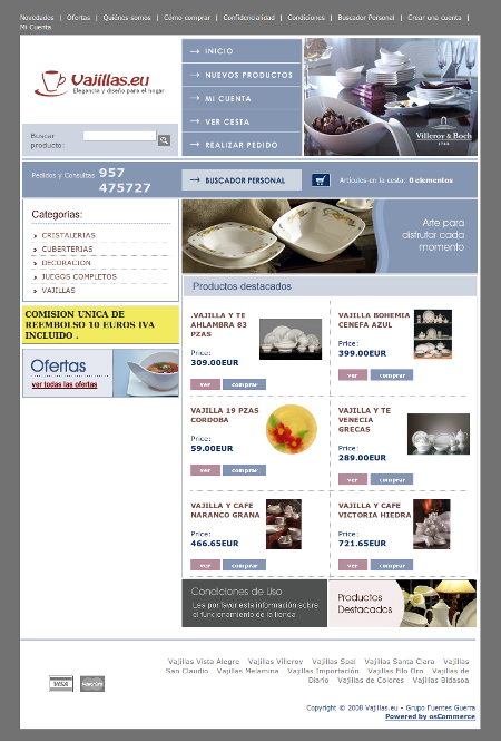 Tiendas virtuales online osCommerce. Tiendas osCommerce.